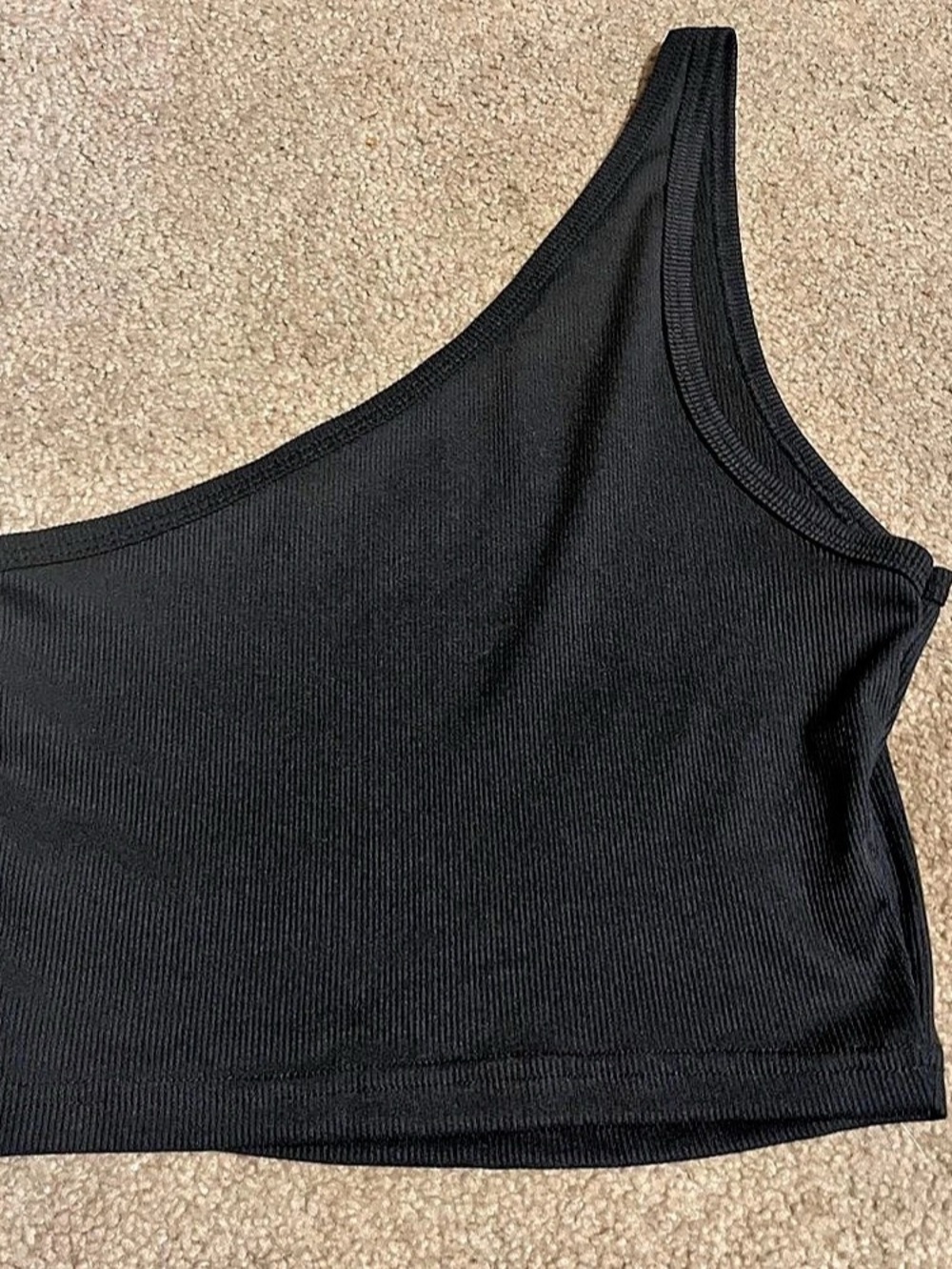 SHEIN Black Ribbed Crop Top Size Small